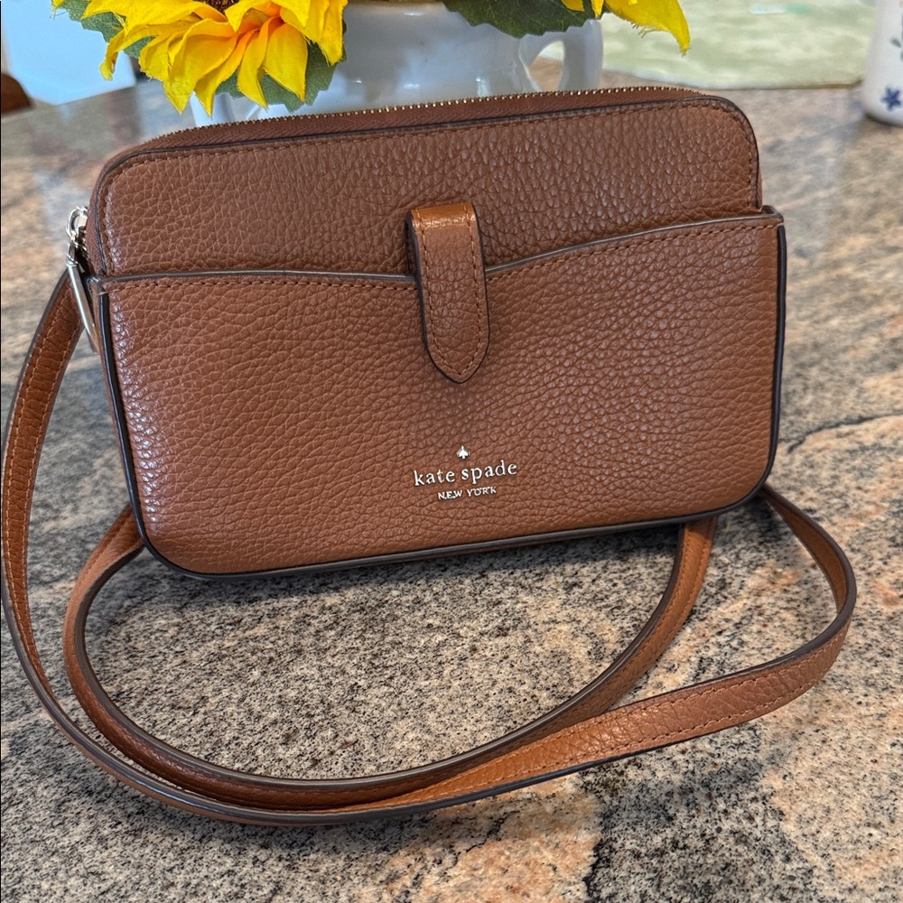 Kate Spade Tan Pebbled Leather Crossbody Bag